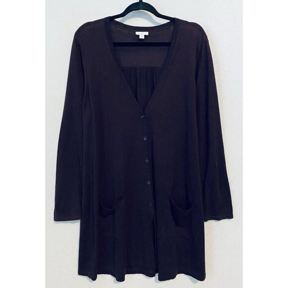 J Jill Cardigan Sweater Womens XL Maroon Longline Button Up Lightweight Grandpa - Picture 1 of 8